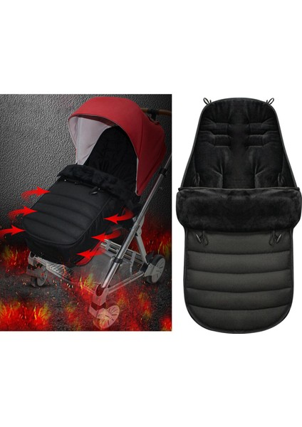 Arabası Uyku Tulumu Pram Footmuff Sıcak Bebek Siyah Için Sıcak Bebek Sleepsack(Yurt Dışından)