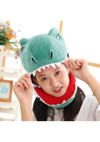 Sevimli Dinozor Kafa Şapka Cosplay Headgear Sevimli Fotoğraf Sahne Cadılar Bayramı Yeşil