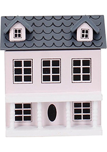 1/12 Ölçekli Dollhouse Minyatür Mini Süsler Ahşap Villa Zanaat Dıy Dekor Pembe modelleri