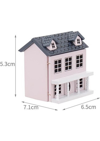 1/12 Ölçekli Dollhouse Minyatür Mini Süsler Ahşap Villa Zanaat Dıy Dekor Pembe fırsatları