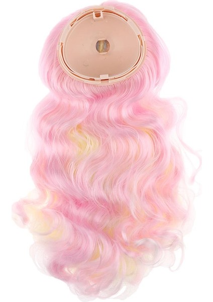 1/6 Uzun Kıvırcık Peruk Blythe Bebek Dıy Için Scalp Headshell ile Dıy Accs Pink