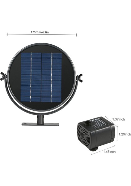 9V 3.5W Güneş Panelı Güneş Enerjili Çeşme Dalgıç (Yurt Dışından)