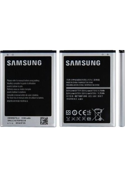 Note 2 / N7100 Samsung Batarya Pil 3100MAH EB595675LU