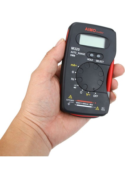 Aımo M320 Cep Boyu Taşınabilir LCD Dijital Multimetre - Siyah (Yurt Dışından)
