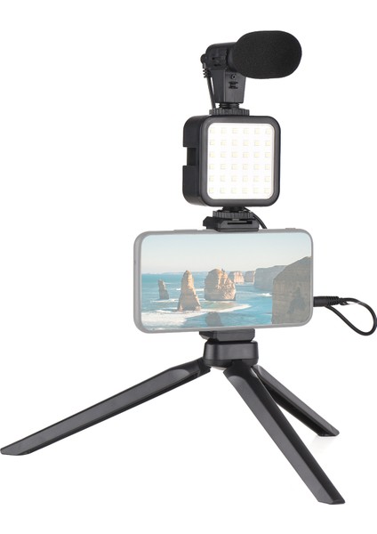 Vlog Çekim Kiti Mini LED Video Işığı + Süper Kardioid