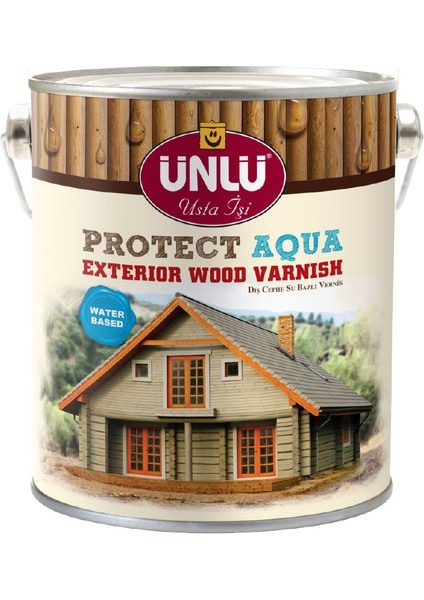 Ünlü Protect Aqua Su Bazlı Dış Cephe Vernik 2,5 Lt