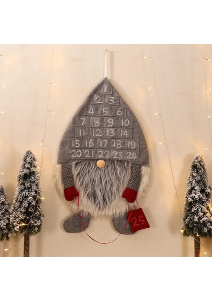 Asılı Noel Advent Takvimi 24 Günlük Tatil Kapı Dekorasyon Gri Için Geri Sayım