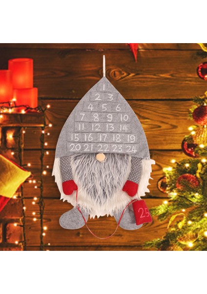 Asılı Noel Advent Takvimi 24 Günlük Tatil Kapı Dekorasyon Gri Için Geri Sayım