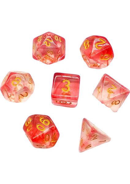 Çok Taraflı Polyedral Zar Aile Oyunları Yenilik Dnd Rpg Mtg Tahta Oyunları Için Yenilik Kırmızı