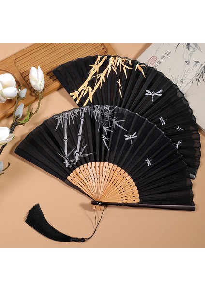 Fan Katlanır Fan Kostümü Hanfu Kadın Dansı Stil Klasik Çocuk Püskül Katlanır Dekorasyon Küçük Fan