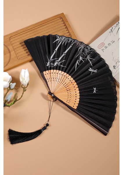 Fan Katlanır Fan Kostümü Hanfu Kadın Dansı Stil Klasik Çocuk Püskül Katlanır Dekorasyon Küçük Fan