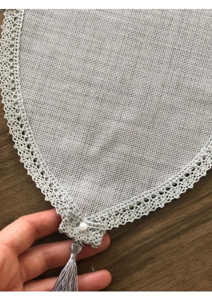 Işlemelik Linen Kumaş Ucu Püsküllü