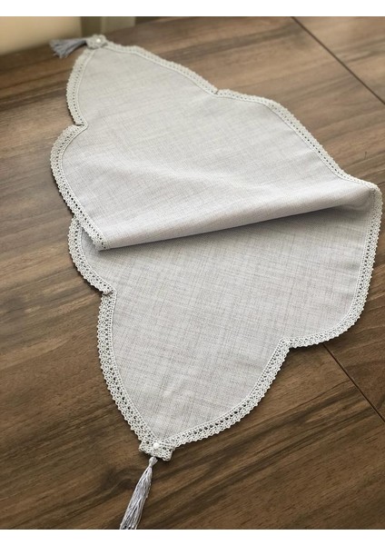 Işlemelik Linen Kumaş Ucu Püsküllü