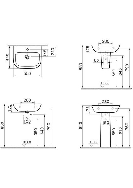 S20 Lavabo 55 Cm-Beyaz fiyatları