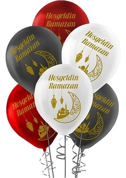 İpek Böceği Hoşgeldin Ramazan Basklı Balon 6 Adet