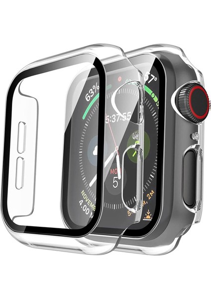 Apple Watch Uyumlu 7 41MM Ekran Korumalı Sert Slim Rubber Kılıf - Şeffaf