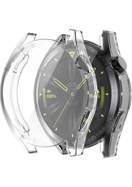 Huawei Watch Gt 3 46 mm Önü Kapalı Silikon Kılıf - Şeffaf