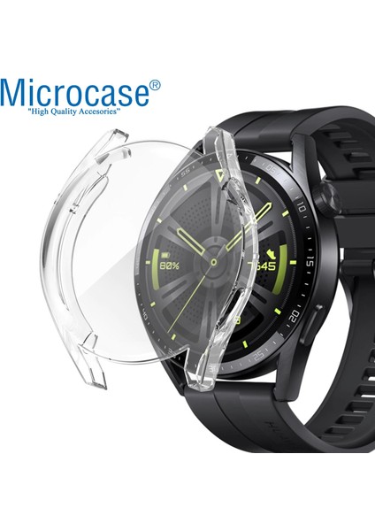 Huawei Watch Gt 3 46 mm Önü Kapalı Silikon Kılıf - Şeffaf modelleri
