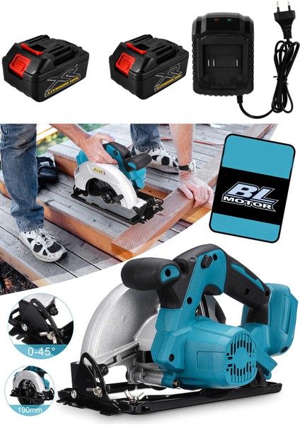 Hd-Xr Samsung Lion Çift Akü Kömürsüz Fast Motor 185MM Akülü Daire Testere Sunta Ahşap Kesme Testere 48V modelleri