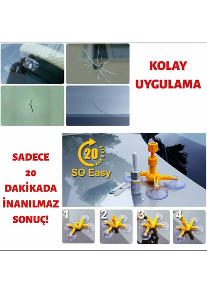 Araç Camı Çatlak Tamir Kiti modelleri