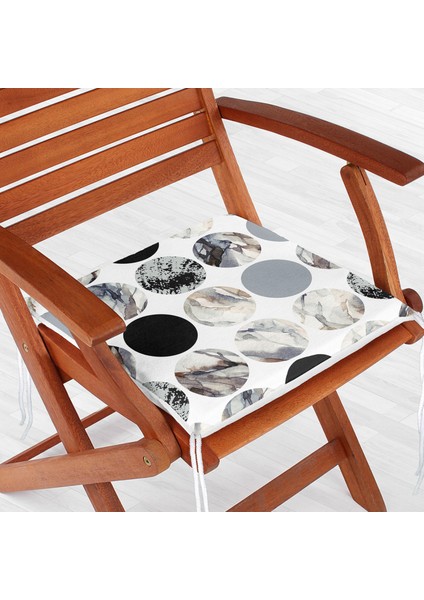 Yuvarlak Desenli Modern Dijital Baskılı Fermuarlı Sandalye Minderi fiyatları