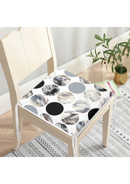 Yuvarlak Desenli Modern Dijital Baskılı Fermuarlı Sandalye Minderi modelleri