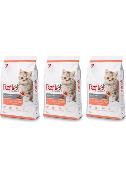 Tavuklu & Pirinçli Yavru Kedi Maması 2 kg x 3 Adet