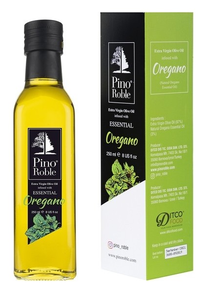 PinoRoble Akdeniz Mutfağı Soğuk Sıkım Kekik Uçucu Yağlı Soğuk Sıkım Gurme Sızma Zeytinyağı 250 ml