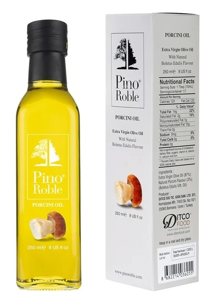 PinoRoble Porçini Bolet Mantarı Esansiyel Yağlı (Porcini Oil)  Soğuk Sıkım  Sızma Zeytinyağı 250 ml