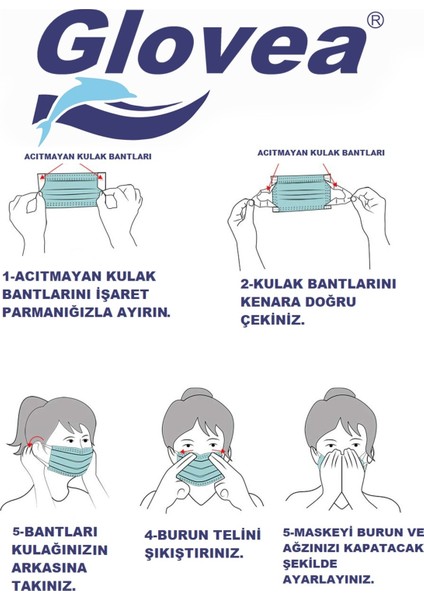 Kulak Dostu Elastik Kulaklı Yeni Nesil Cerrahi Maske 2*50 Adet
