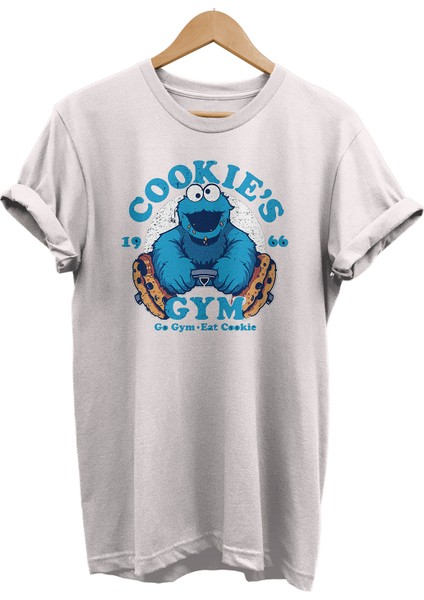 Kurabiye Canavarı Baskılı &100 Pamuk Oversize T-Shirt Büyük Beden Tişört
