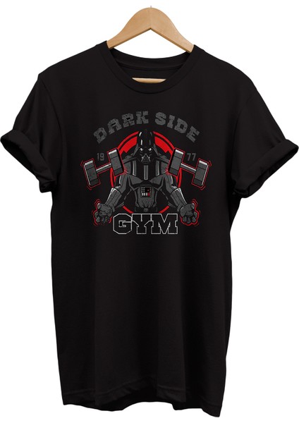 Star Wars Dark Side Gym Baskılı &100 Pamuk Oversize T-Shirt Büyük Beden Tişört