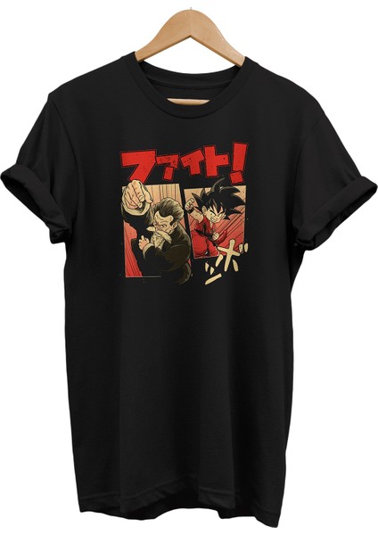 Dragon Ball Baskılı &100 Pamuk Oversize T-Shirt Büyük Beden Tişört