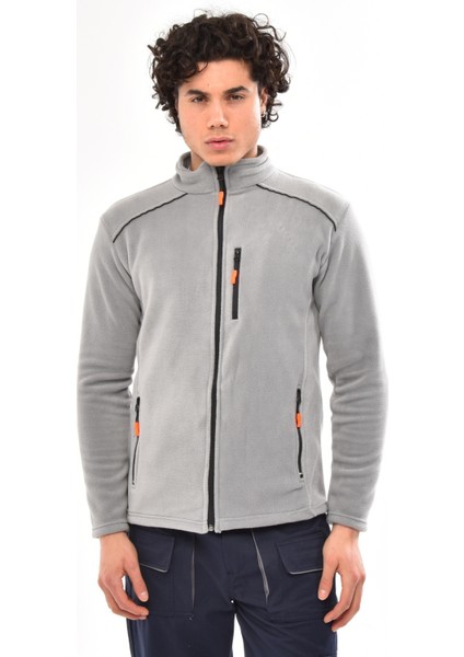 - Outdoor Gri Polar Mont - 3 Cep Outdoor Anti Pilling Üniversal Mevsimlik Polar
