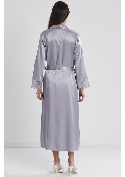 Kadın Saten Dantelli Gecelik & Sabahlık Takım 4370 Royal indirimleri