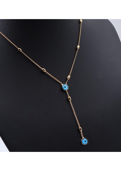 Anneler Gününe Özel Gold Renk Taşlı Kadın Kol Saati & Gold Renk Nazar Boncuklu Kolye & Bileklik Hediye Seti fırsatları