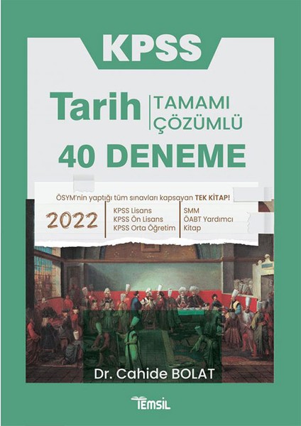 Temsil Kitap KPSS Tarih Tamamı Çözümlü 40 Deneme