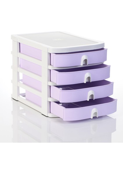 Ops Co 7400 Çok Amaçlı Çekmeceli Organizer Pastel Mor