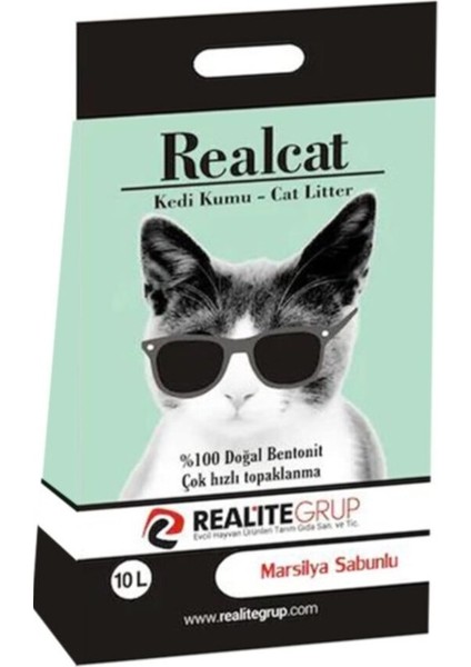 Realcat Doğal Marsilya Sabun Kokulu Kedi Kumu 10 L