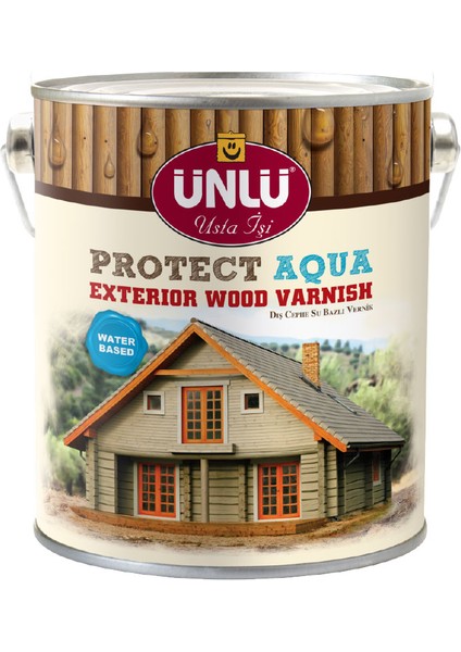 Ünlü Protect Aqua Su Bazlı Dış Cephe Vernik 5 Lt