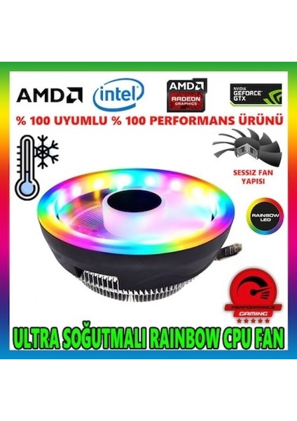 Life Teknoloji Snowman M105 Rainbow Ledli Universal Cpu Fan Amd /intel