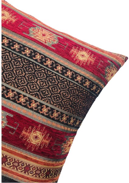 Kilim Desenli Siyah Kırlent Kılıfı 45 x 45 cm
