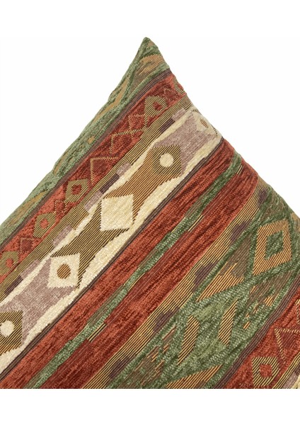 Kilim Desenli Açık Yeşil Kırlent Kılıfı 45 x 45 cm