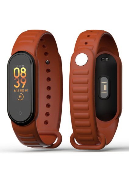 Xiaomi Mi Band 5/6 Uyumlu Loop Desenli Silikon Kordon