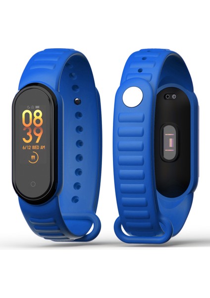 Xiaomi Mi Band 5/6 Uyumlu Loop Desenli Silikon Kordon