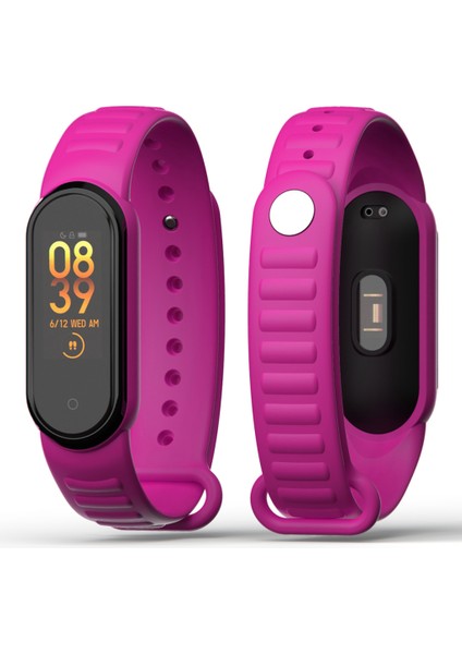 Xiaomi Mi Band 5/6 Uyumlu Loop Desenli Silikon Kordon