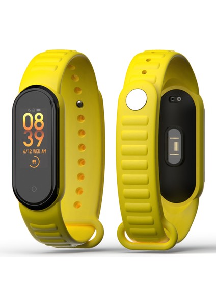 Xiaomi Mi Band 5/6 Uyumlu Loop Desenli Silikon Kordon