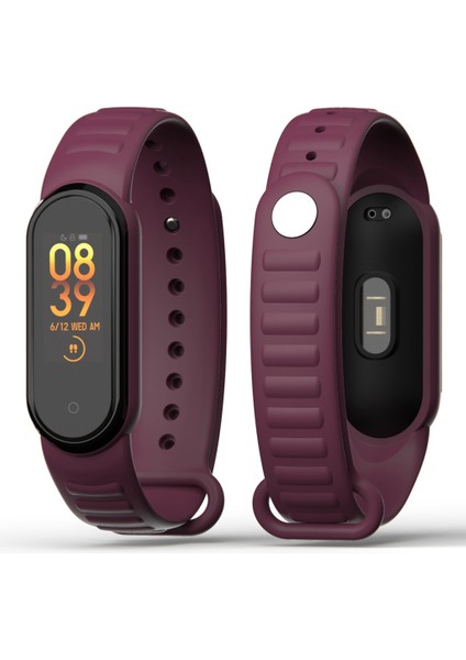 Xiaomi Mi Band 5/6 Uyumlu Loop Desenli Silikon Kordon