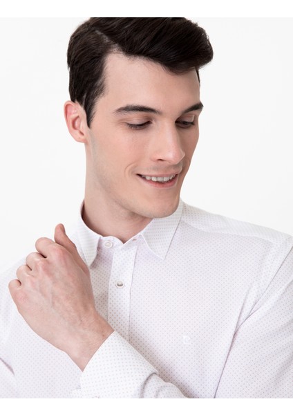 Erkek Bej Slim Fit Uzun Kollu Gömlek 50249779-VR011 fiyatları
