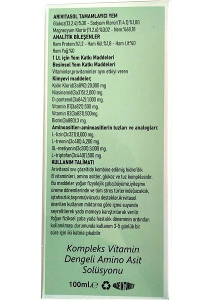 Zurich Arivıtasol 100 ml